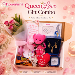 Love Gift Combo with rose bouquet, teddy bear, jewellery, chocolates and romantic gifts