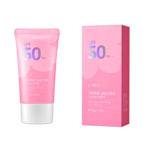 LAIKOU Sakura Sunscreen SPF 50 PA+++ 50g pink tube and box