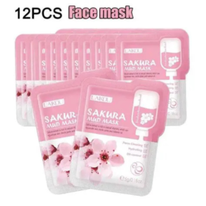 LAIKOU Sakura Mud Mask pink sachet pack with cherry blossom design